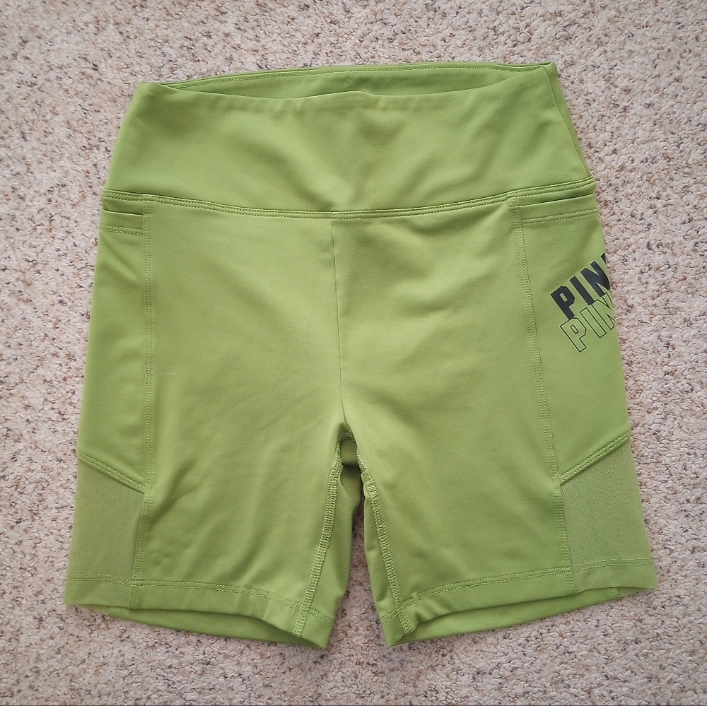 PINK Active Green Biker Shorts